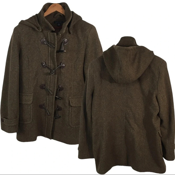 C1 Women’s Tommy Hilfiger Tooth Toggle Wool Jacket 14 - Picture 1 of 4